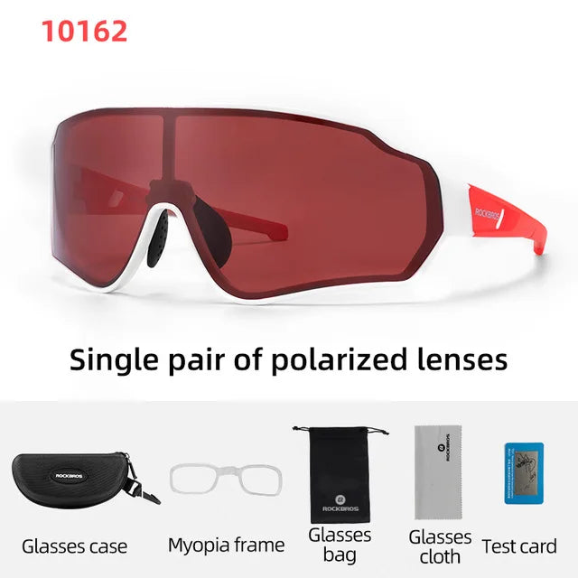 ROCKBROS Polarized Cycling Glasses Clear Bike Glasses Eyewear UV400 Outdoor Sport Sunglasses Men Women Cycling Sunglasses