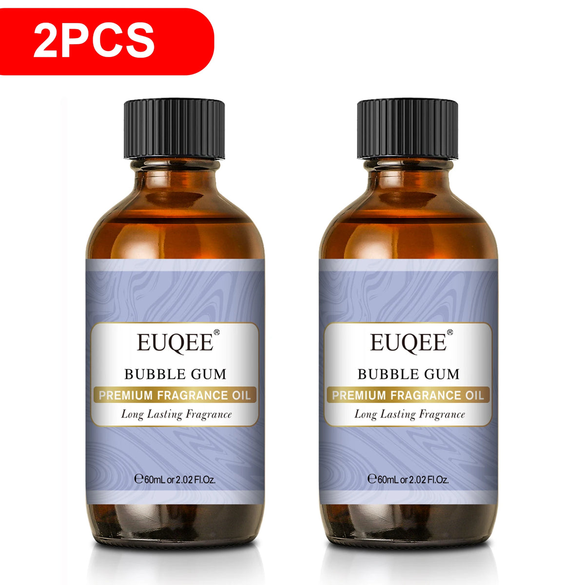 EUQEE 2PCS 60ml Premium Fragrance Oil For Soap & Candle Making White Musk Sea Breeze Lilac Bubble Gum Baby Powder Fragrance Oils For Diffuser Aromatherapy
