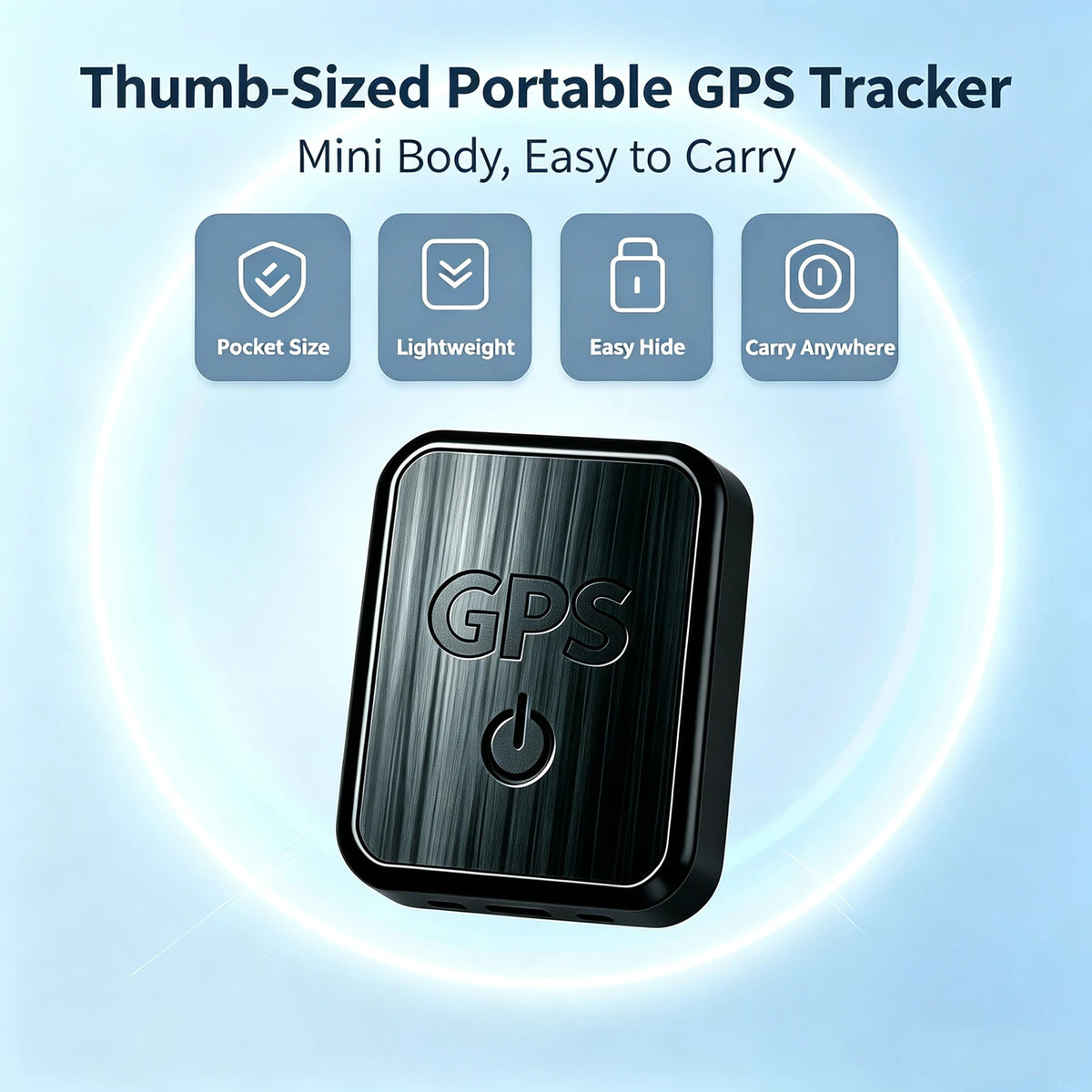 Mini Magnetic GPS Tracker, Real‑Time Portable Location Tracking Device with Long Battery Life, Historical Trajectory & Geofence Alert, Anti‑Lost GPS Locator for Vehicles, Luggage, Kids & Pets