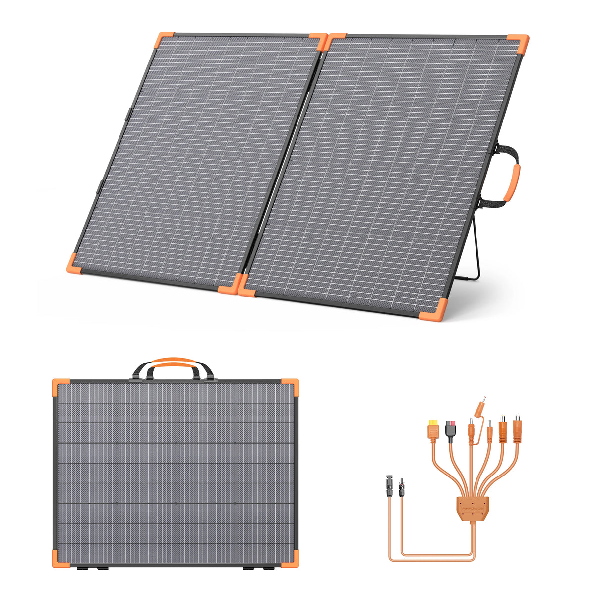 MHPOWOS Bifacial Foldable Solar Panel Waterproof Camping Charger