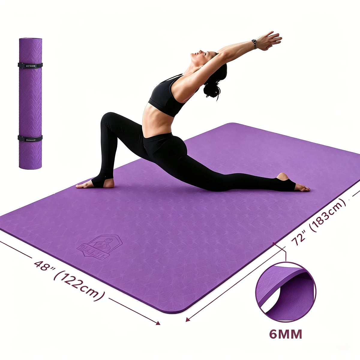 Hapbear TPE Yoga Mat Dual Sided Non Slip Fitness Pad