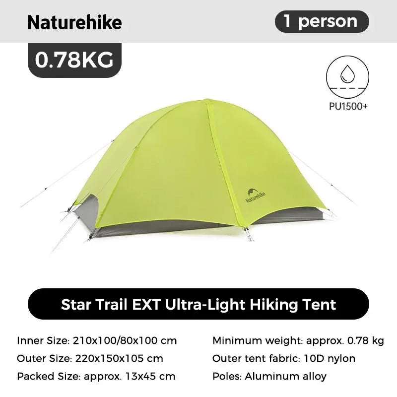 Naturehike Star Trail Backpacking Tent - Ultralight Two Person Storm Proof