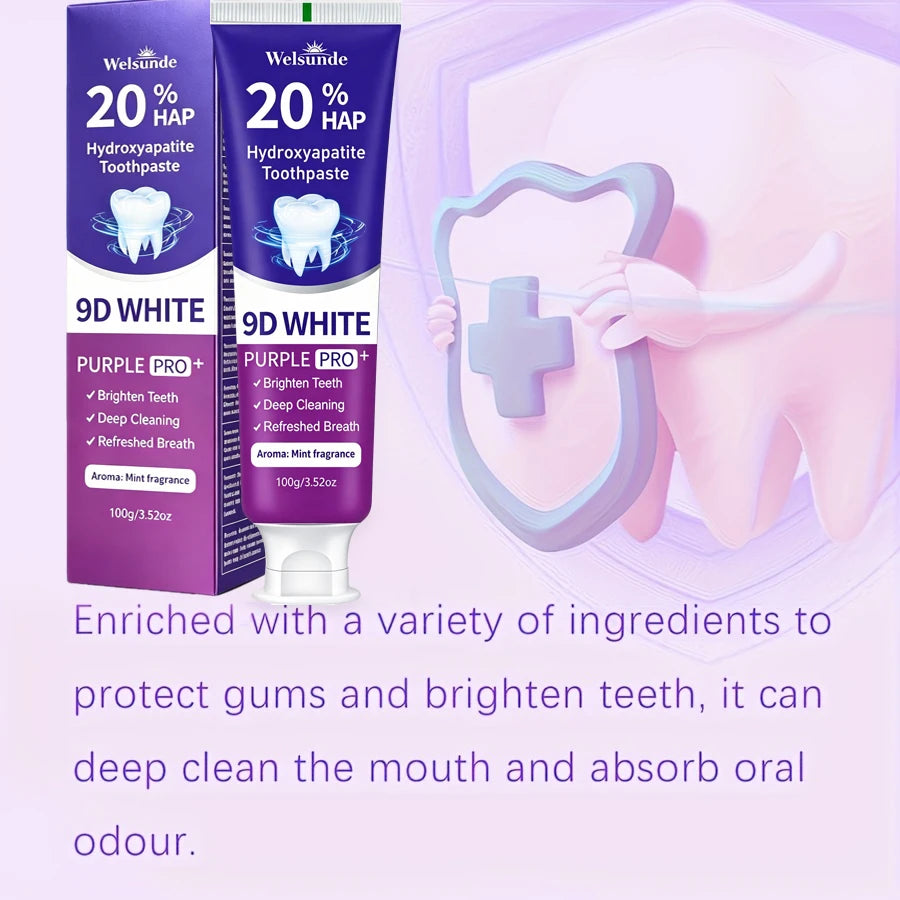Welsunde Purple Whitening Toothpaste - Deep Cleans And Brightens Teeth.