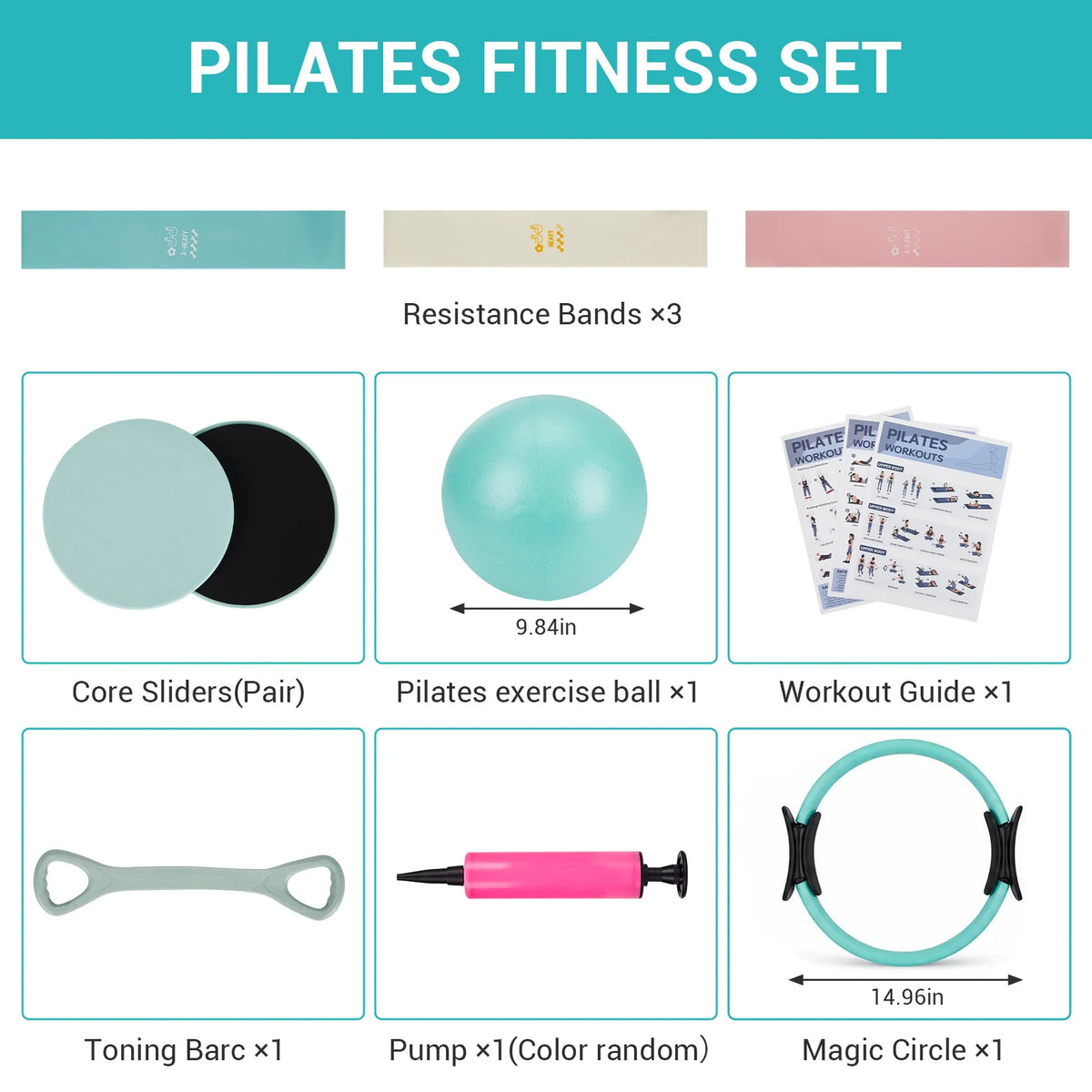 Professional Pilates Training Set With Exercise Ball And Bands