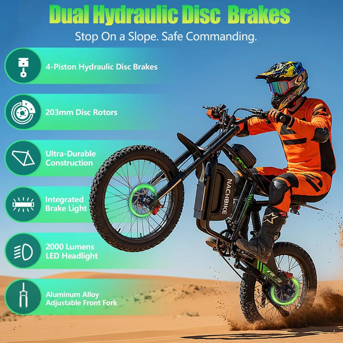 Nachbike 6000W Electric Dirt Bike 50 Mph Adult Ebike