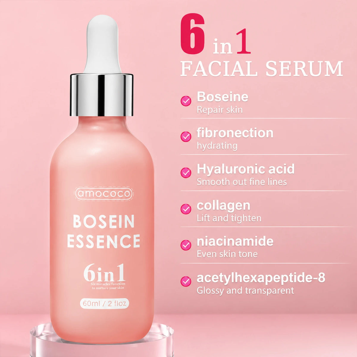 Amococo Bosein Essence Serum - Lightweight Hydrating Face Moisturizer