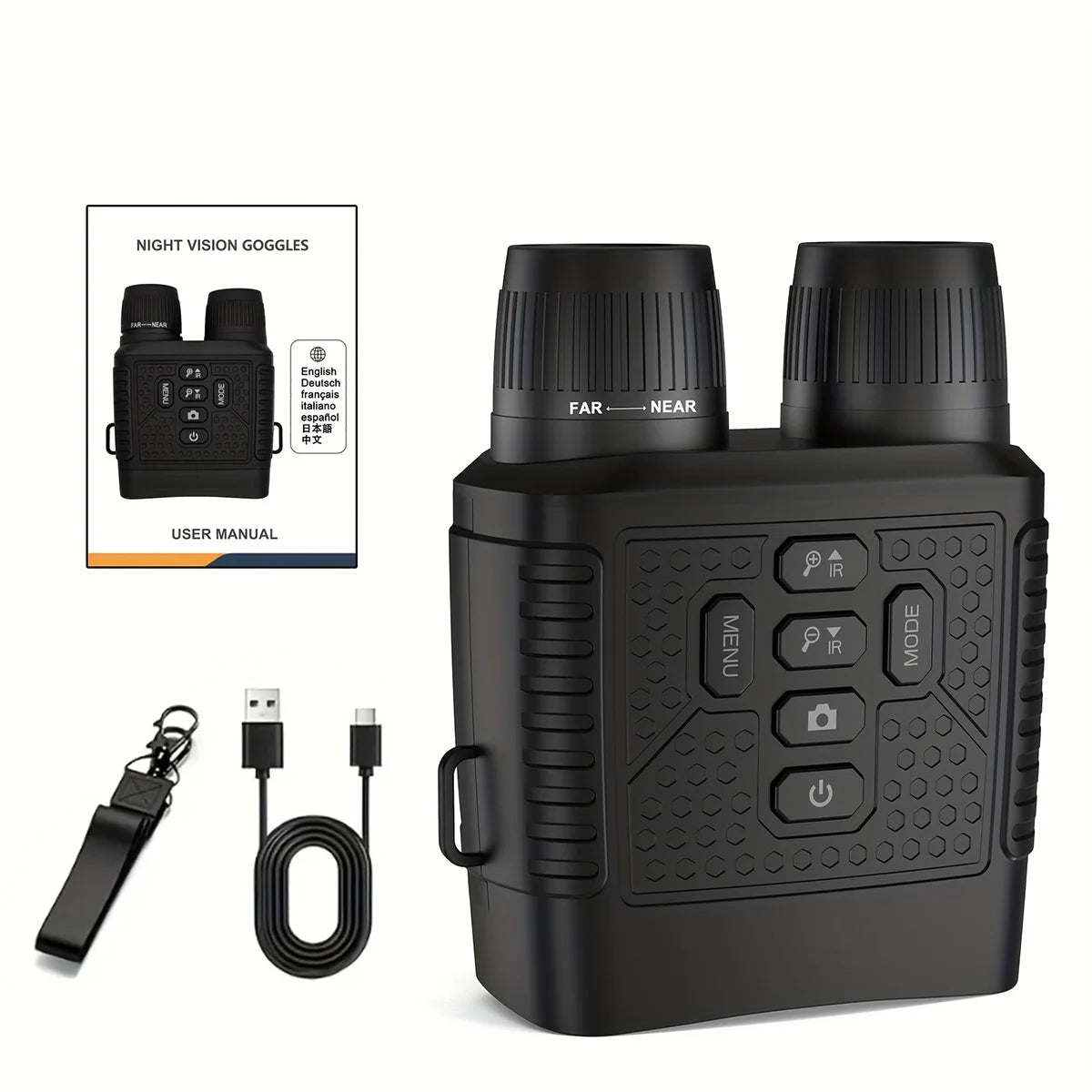 Night Vision Binoculars With 2.5K Screen - 6X Zoom 800M Range Rechargeable