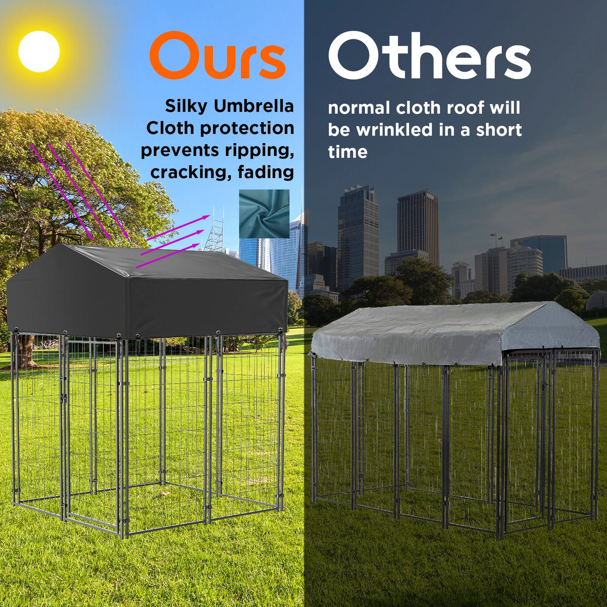 K9Shield Oversize Dog Cage - Weather Resistant Outdoor Kennel.