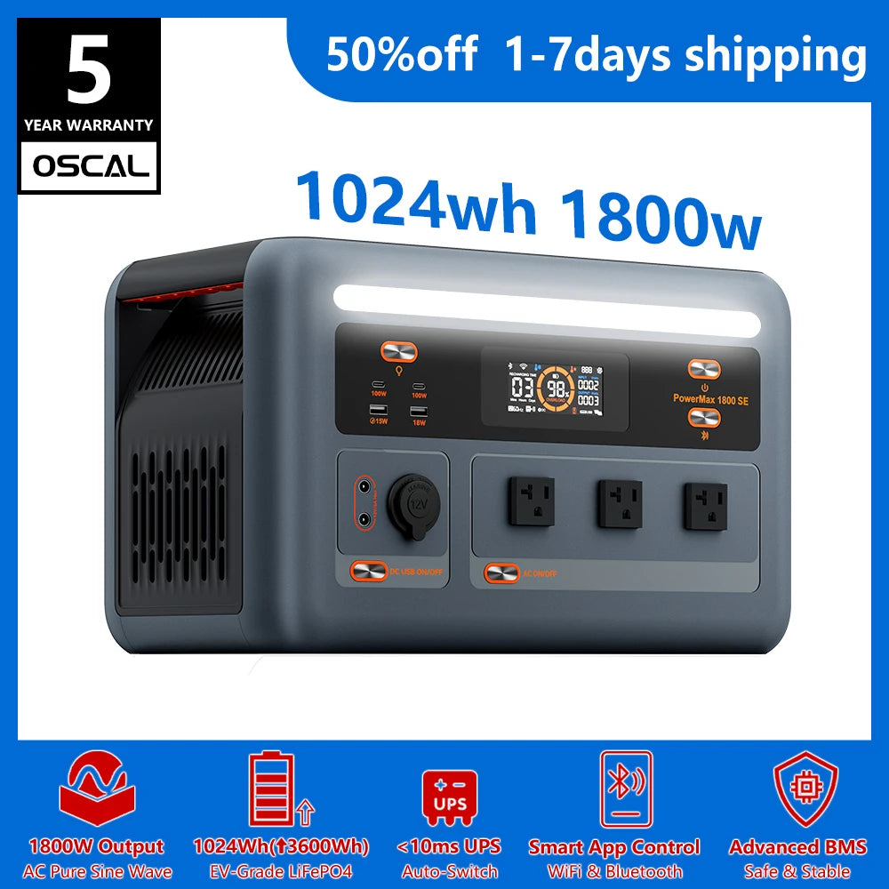 Oscal Powermax 1800SE 1024Wh Portable Power Station Generator