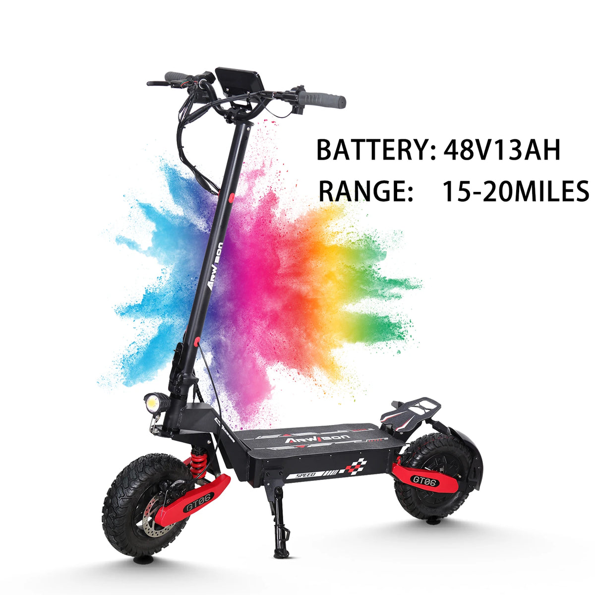 Arwibon 1200W Foldable Electric Scooter With Dual Brakes