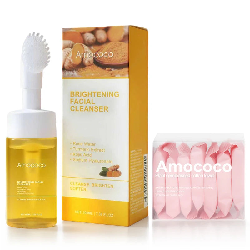Amococo Facial Cleanser Set - Gentle Hydrating Daily Skincare Routine