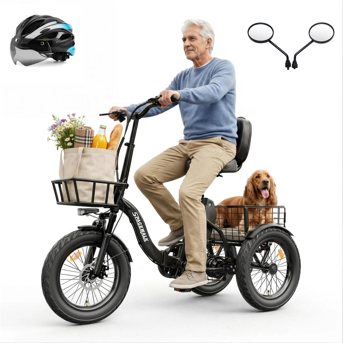 Eilleo Spacewalk 1200W Peak Folding Electric Trike For Adults