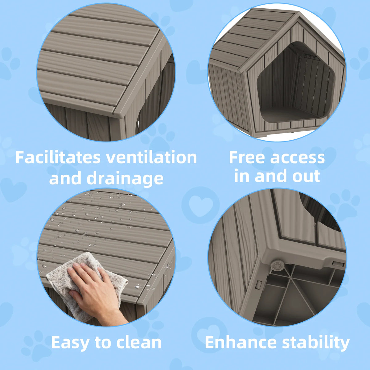 Premium Gable Roof Pet House - Waterproof Outdoor Dog Shelter.