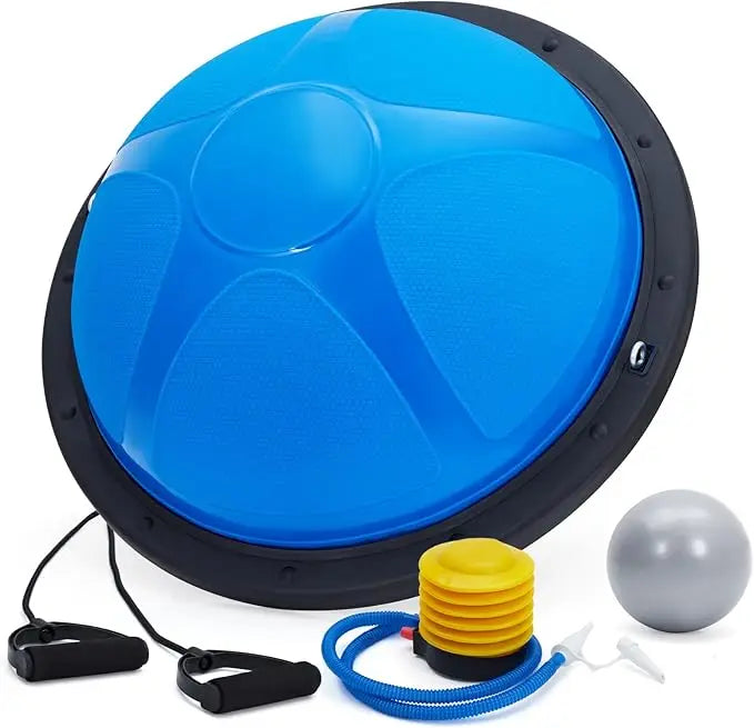 BalancePro Half Exercise Ball - Non Slip Base With Bands And Pump