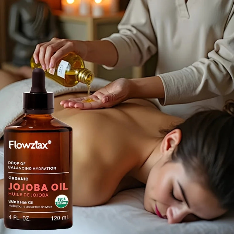 120ml Jojoba Essential Oil, Multi-Purpose Oil, Firming And Smooth Skin, Soft Hair, For Massage, Skincare, Scraping, Shower, Face, Body, Nails, Hair, Eyelash Care, Makes A Great Gift.