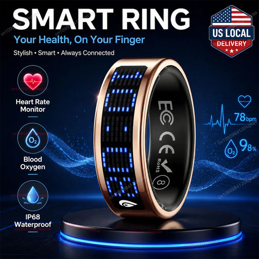 HealthRing Smart Ring - LED Display Heart Rate Blood Oxygen Monitor
