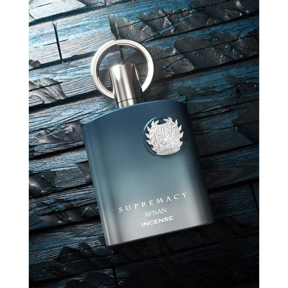 Afnan Supremacy Incense Eau De Parfum 100ml Men Cologne Long Lasting Rich Incense Oud Woody Scent Saffron Patchouli Vanilla Amber Masculine Fragrance Gradient Black Silver Bottle Metal Emblem Luxury Gift Box Father’s Day Bi