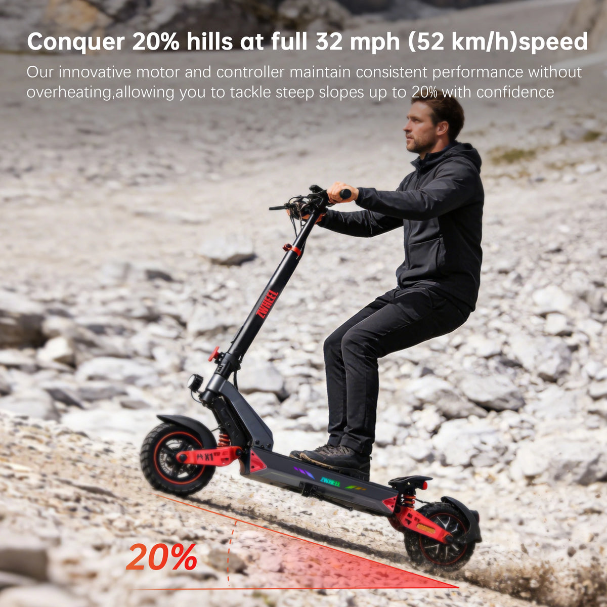ZWHEEL D3 Electric Scooter With Long Range And Bluetooth Lock