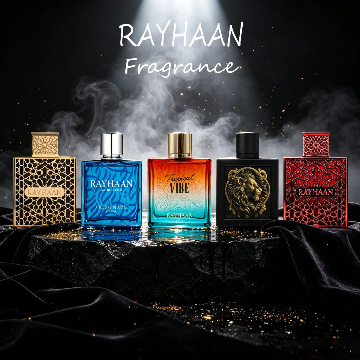 Rayhaan Eau de Parfum Spray Collection – Long-Lasting Fragrance for Men & Unisex, Crimson, Lion, Tropical Vibe, Pacific Aura & Elixir – Premium Scent, 3.4 oz / 100 ml Options