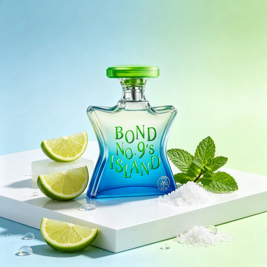 Bond No. 9 New York Island Eau de Parfum Spray for Unisex – Refreshing Aquatic, Tropical Floral & Creamy Musk Scent, Bergamot, Orange Blossom & Sandalwood, Long-Lasting Luxury Fragrance, Perfect Gift, 3.4 fl oz / 100 ml