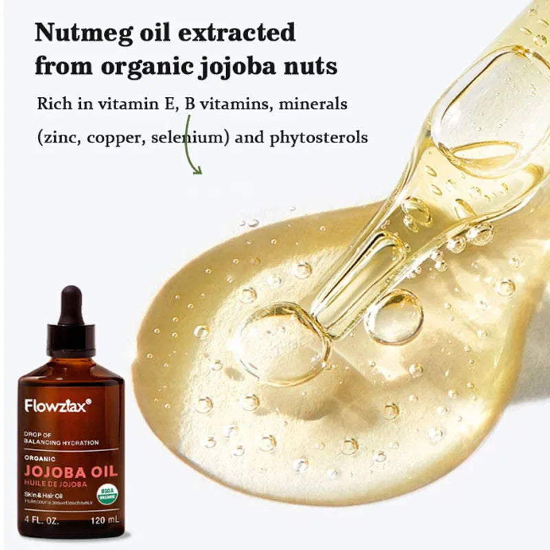 120ml Jojoba Essential Oil, Multi-Purpose Oil, Firming And Smooth Skin, Soft Hair, For Massage, Skincare, Scraping, Shower, Face, Body, Nails, Hair, Eyelash Care, Makes A Great Gift.