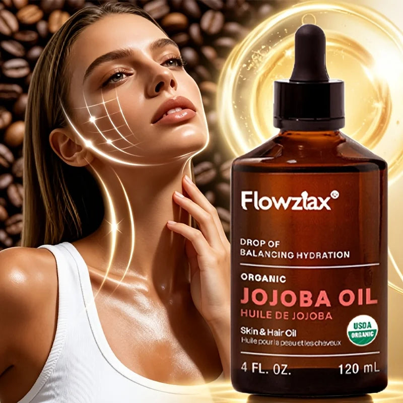 120ml Jojoba Essential Oil, Multi-Purpose Oil, Firming And Smooth Skin, Soft Hair, For Massage, Skincare, Scraping, Shower, Face, Body, Nails, Hair, Eyelash Care, Makes A Great Gift.