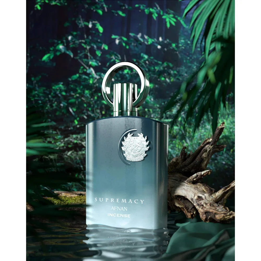 Afnan Supremacy Incense Eau De Parfum 100ml Men Cologne Long Lasting Rich Incense Oud Woody Scent Saffron Patchouli Vanilla Amber Masculine Fragrance Gradient Black Silver Bottle Metal Emblem Luxury Gift Box Father’s Day Bi
