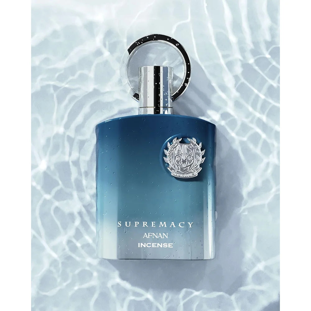 Afnan Supremacy Incense Eau De Parfum 100ml Men Cologne Long Lasting Rich Incense Oud Woody Scent Saffron Patchouli Vanilla Amber Masculine Fragrance Gradient Black Silver Bottle Metal Emblem Luxury Gift Box Father’s Day Bi