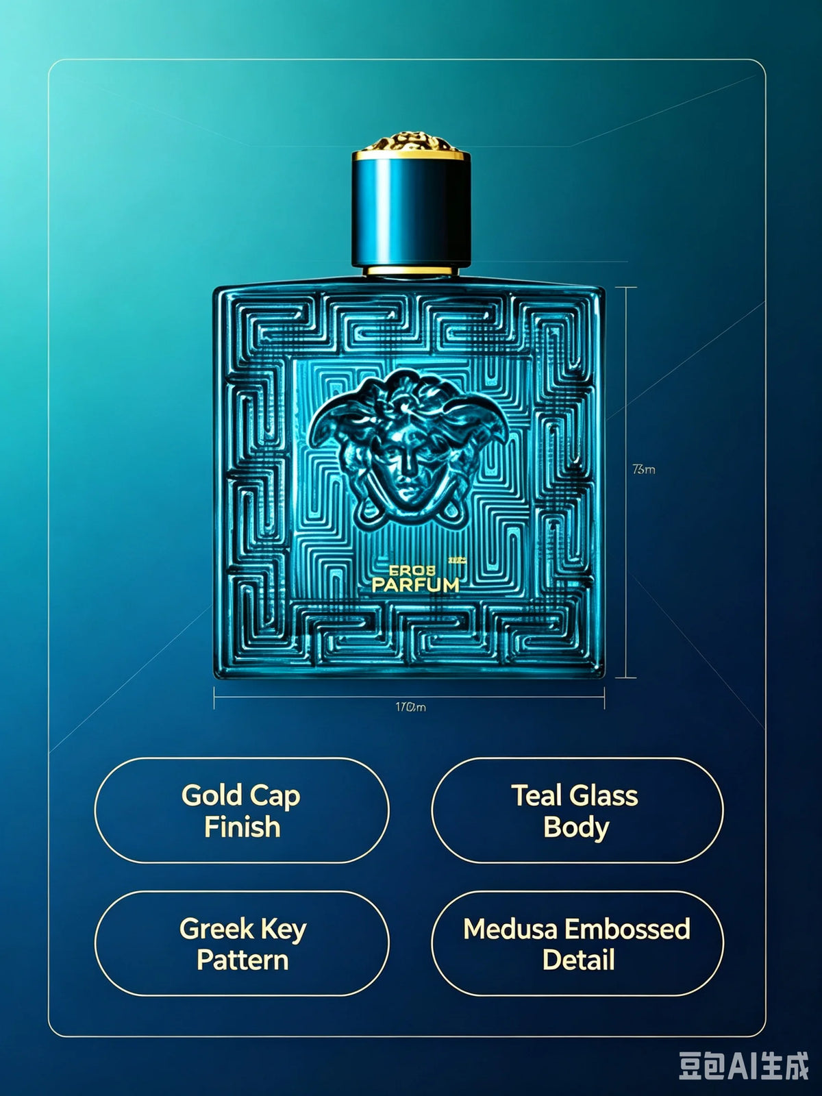 Versace Pour Homme Eros  3.4 Fl Oz 100ml, Fresh Woody Aromatic Mint Vanilla Men's Cologne with Apple Cedarwood Amber Musk, Long Lasting Intense Scent for Office Date Night Casual All Seasons, Luxury Gift for Him Same Authenti
