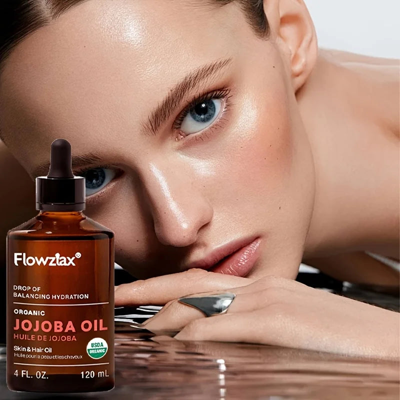 120ml Jojoba Essential Oil, Multi-Purpose Oil, Firming And Smooth Skin, Soft Hair, For Massage, Skincare, Scraping, Shower, Face, Body, Nails, Hair, Eyelash Care, Makes A Great Gift.