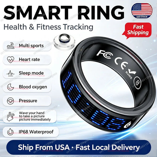 Smart Ring Call Reminder - Heart Rate Blood Oxygen Sleep Monitor Tracking