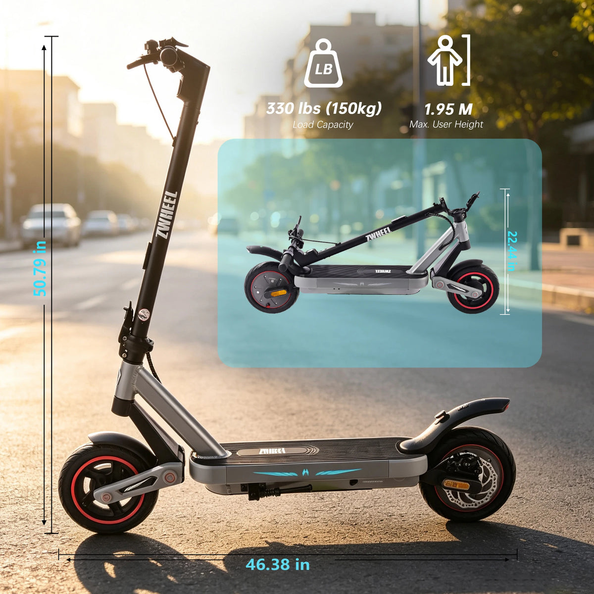 ZWHEEL ZSA Plus Foldable Electric Scooter With App Control