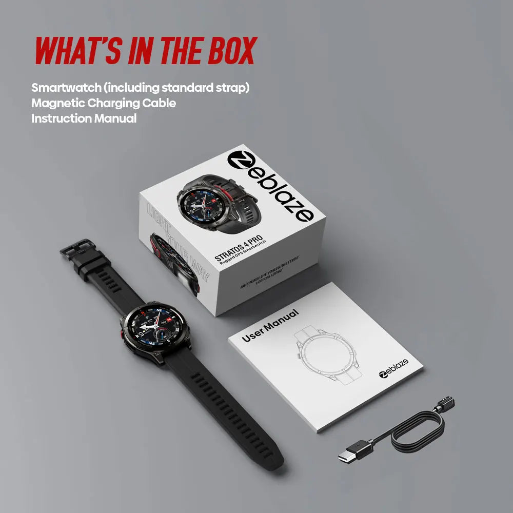 Zeblaze Stratos 4 Pro GPS Rugged Smartwatch With AMOLED Screen