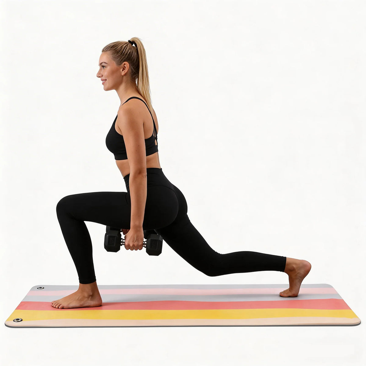 Hanging Fitness Exercise Mat, 71"×24" Non-Slip Foldable Workout Mat with Metal Grommets for Yoga Strength Training Home Gym