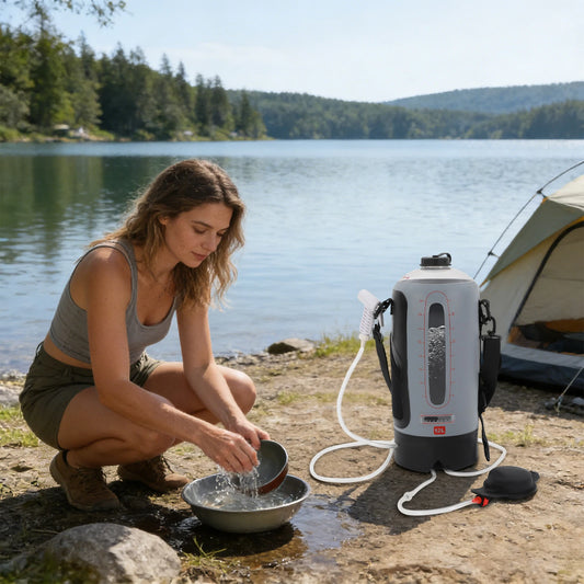 Bymaocar Portable Pressure Camp Shower - 12L Capacity With Air Pump.