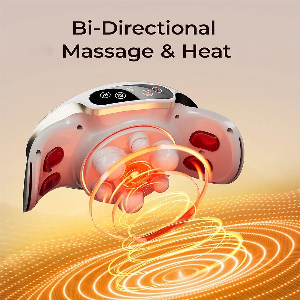 Electric Abdominal Massager with Heat, Rechargeable and Wireless Stomach Belly Tummy Massage Machine, Auto Shut-off, Constipation Indigestion, Relaxation, Adjustable Strap, Multiple-use for Waist Abdomen Back Neck Leg, Mum Gi