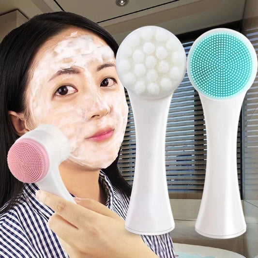 Double Sided Silicone Facial Brush - Deep Pore Cleaning And Exfoliation.