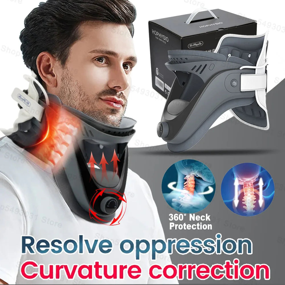 Cervical Neck Traction Device, Neck Stretcher for Neck Traction and Support, Adjustable Neck Traction Devices for Home Use