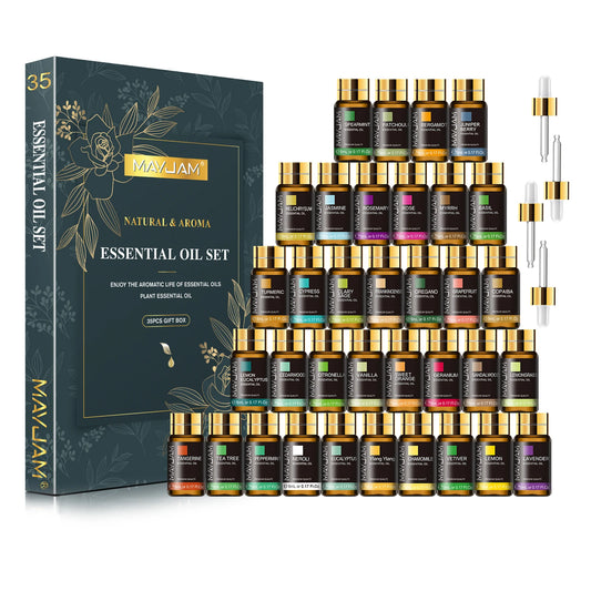 Mayjam Aromatherapy Kit - 35 Pure Essential Oils For Relaxation.