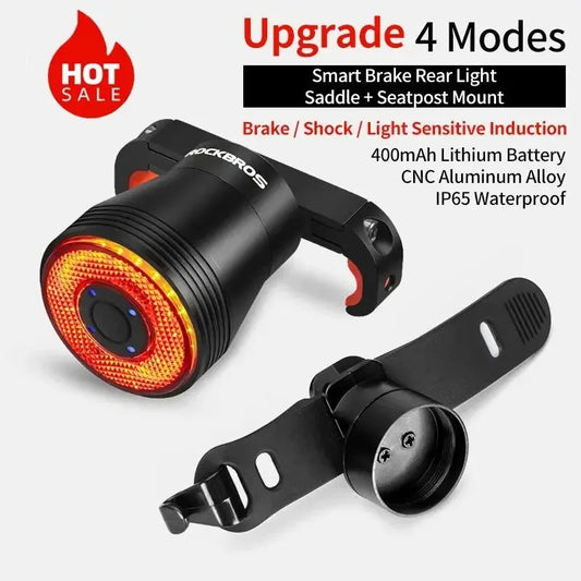 Rockbros Wireless Smart Brake Sensing Led Rear Taillight