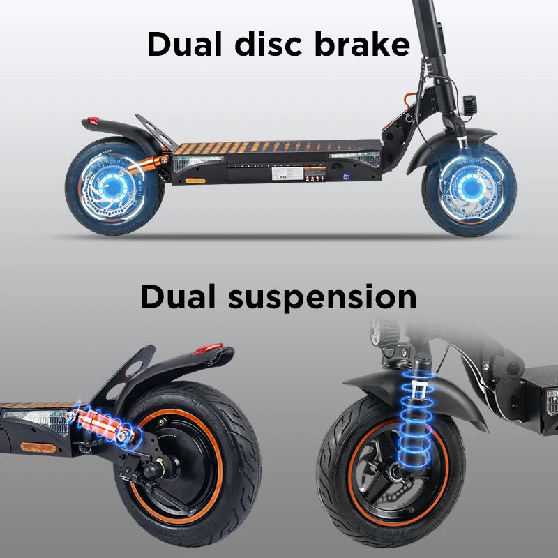 KEPOW T4Pro Electric Scooter With Long Range And Dual Suspension