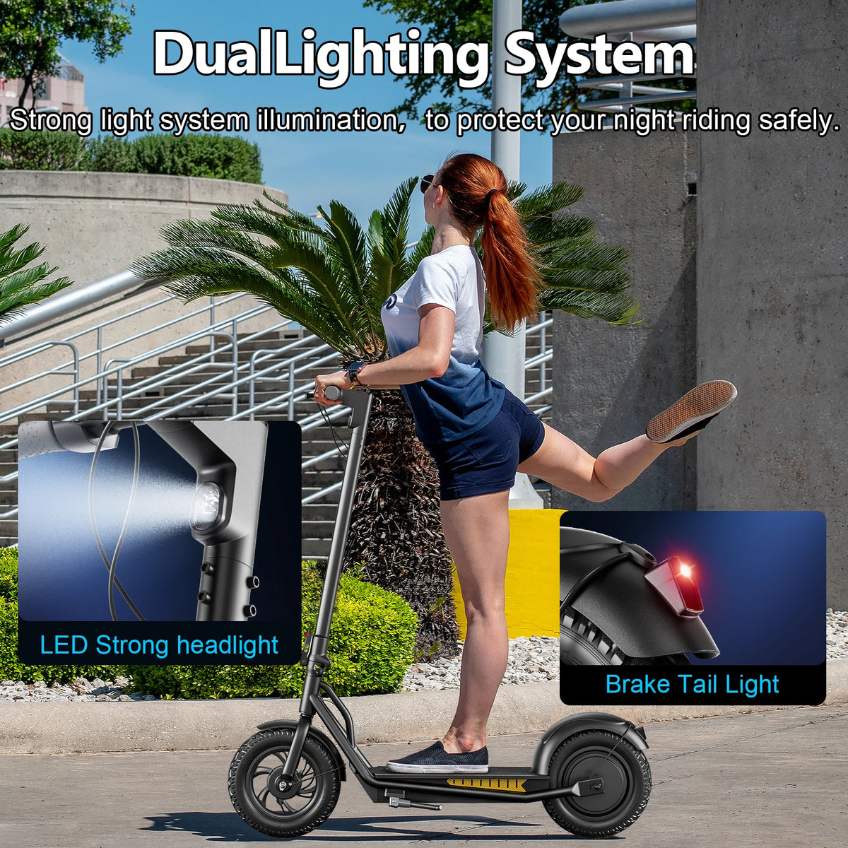 Foldable Electric Scooter With 500W Motor And Dual Brakes