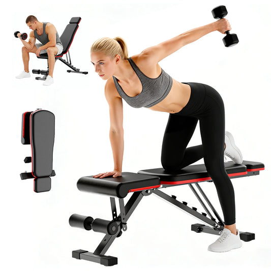 Multifunctional Foldable Dumbbell Bench Adjustable Home Gym Bench with 700 lb Capacity 6-Backrest Positions for Arms Muscle Chest Press Strength Training Full Body