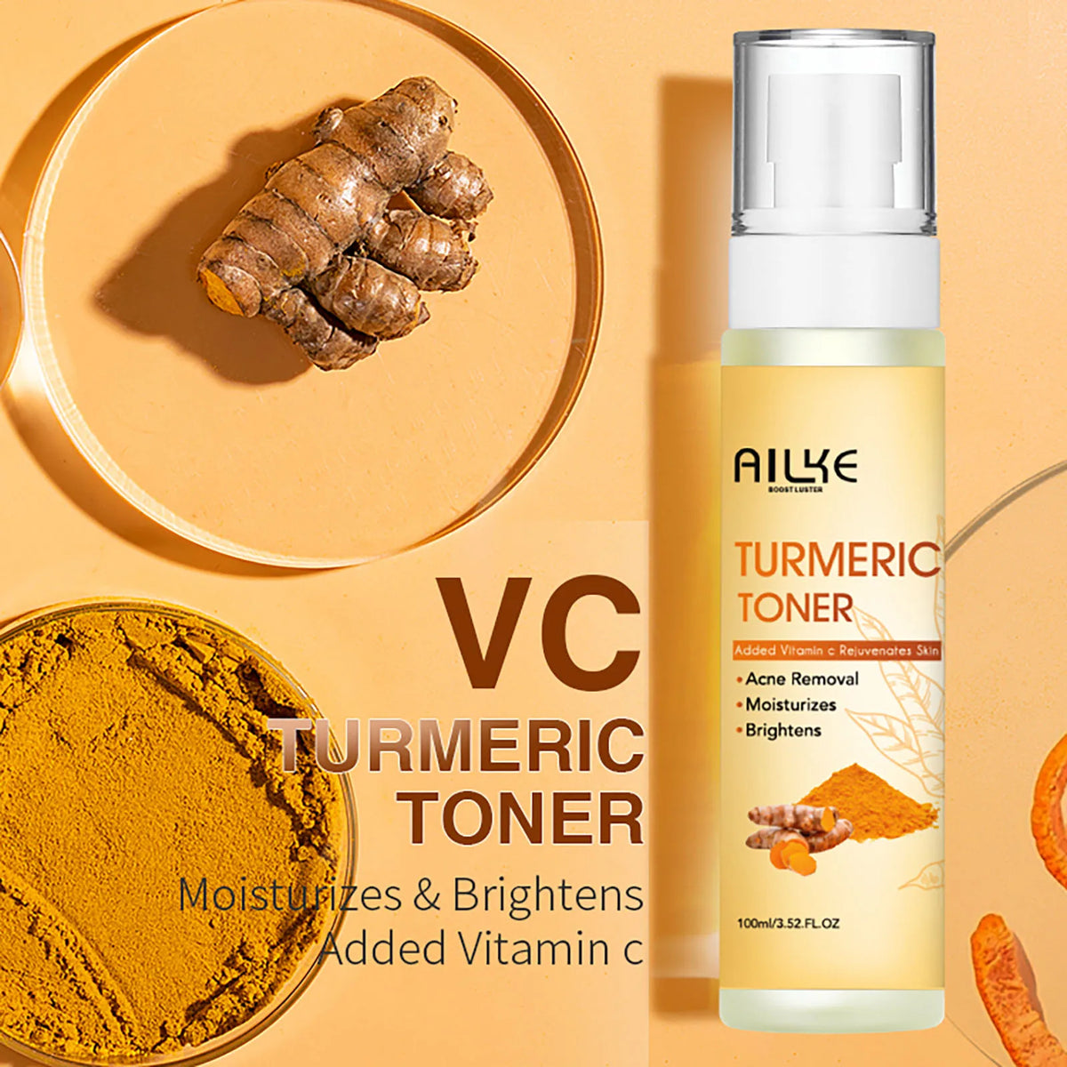 Ailke Natural Turmeric Cleanser - Brightens And Removes Acne Spots