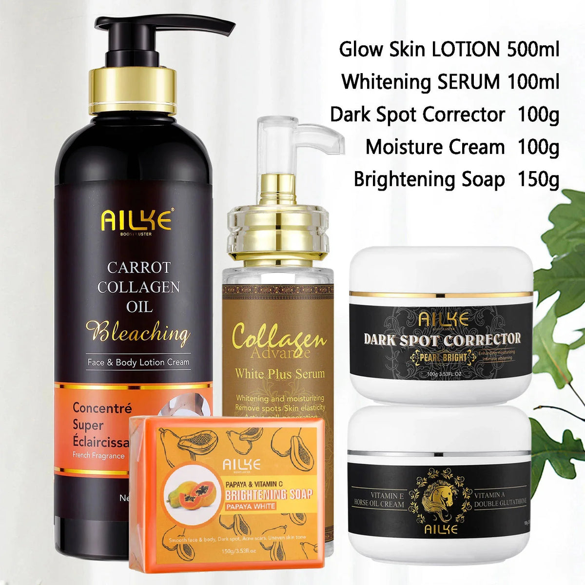 AILKE Collagen Whitening Kit - Fades Dark Spots And Evens Skin Tone