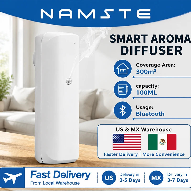 NAMSTE Aromatic Oil Diffuser Bluetooth Fragrance Diffuser Socket Style Aroma Oil Diffuser for Home Toilet Air Freshener Device