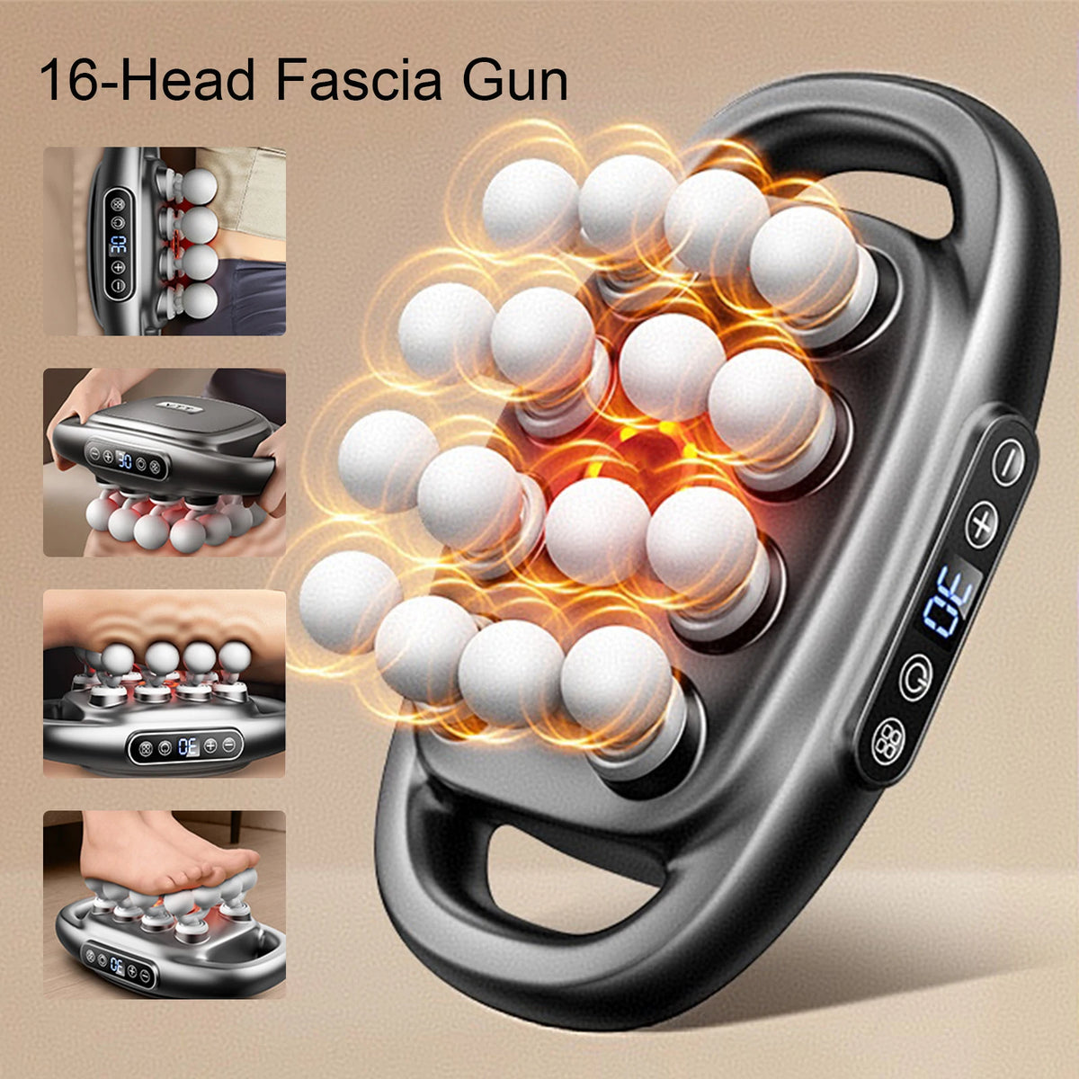 Foreverlily Fascia Massage Gun - 16 Heads For Deep Muscle Pain Relief