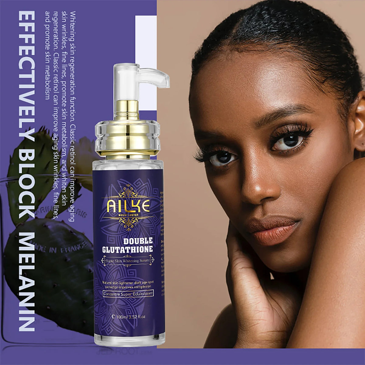 AILKE Glutathione Bleaching Women Skin Care Set, Eliminate Black Spot, Melasma, Hyperpigmentation, Moisturizing, Even Skin Tone