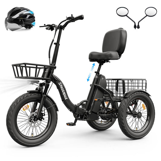 Eilleo Spacewalk 1200W Peak Folding Electric Trike For Adults