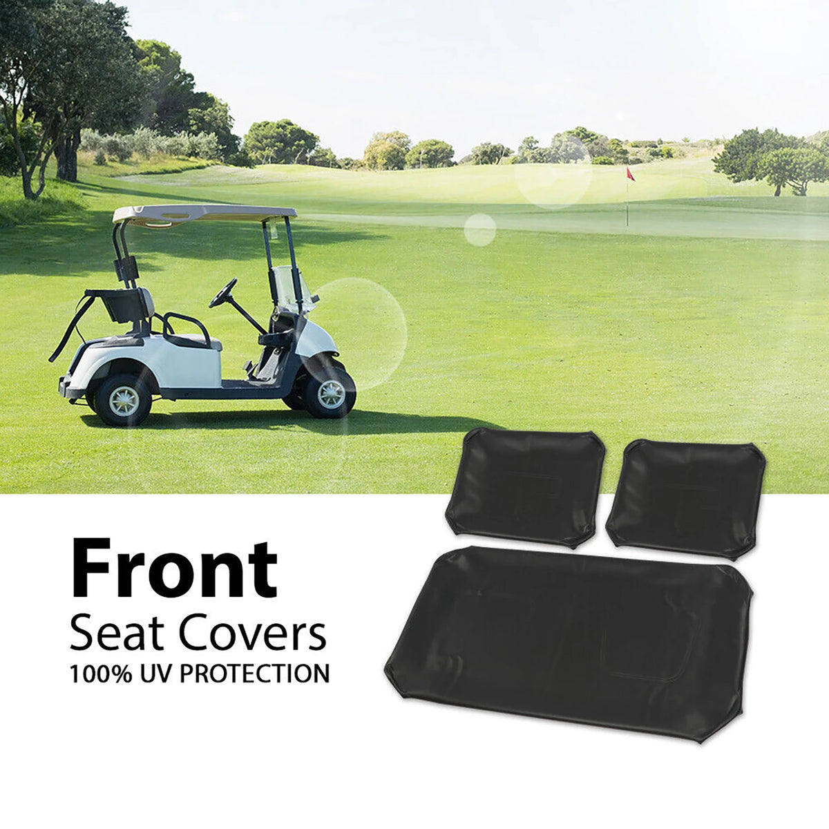 3PCS Front Seat Cover Accessories For Club Car DS 1982-2000.5 Golf Carts Durable Leather Seat Covers Waterproof High Quality